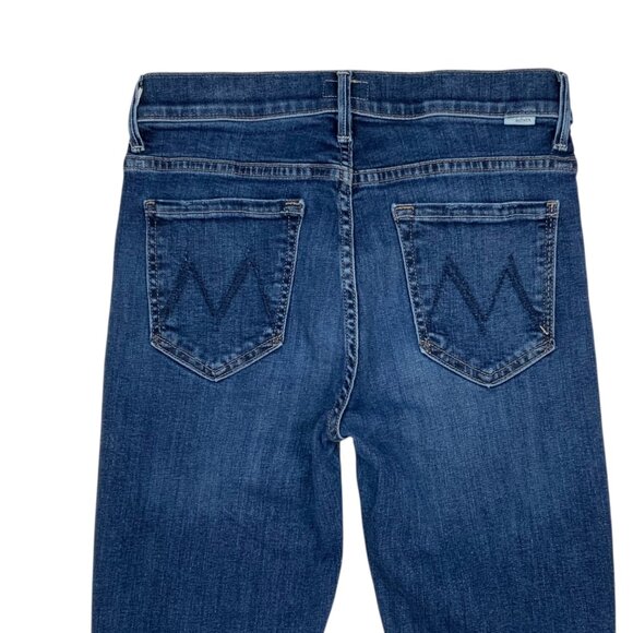 Mother The Weekender Fray Jean 27 Teaming Up Blue Mid Rise Flare Leg Zip Fly - Picture 8 of 14